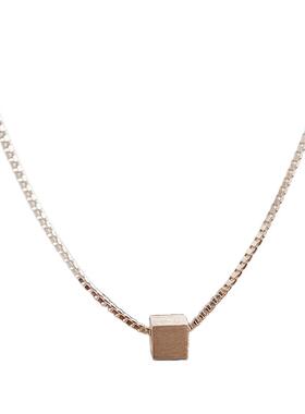 18光年S999纯银项链小方块简约