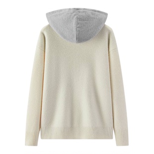 森马开衫女冬季女款宽松假两件连帽毛衫商场同款女装107725106001