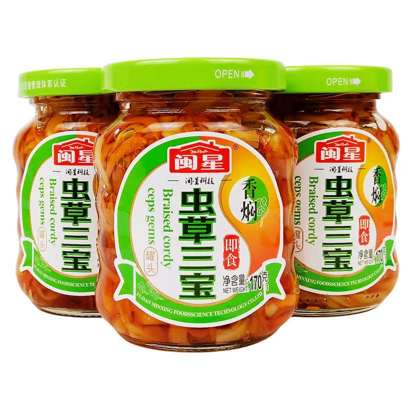 闽星香焖虫草三宝罐头鲜香美味