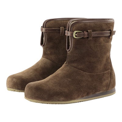 DIBO碲铂真皮复古厚底保暖短靴女