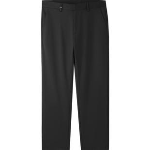 HLA/海澜之家轻商务直筒轻薄西装裤25夏季新款黑色休闲九分裤子男