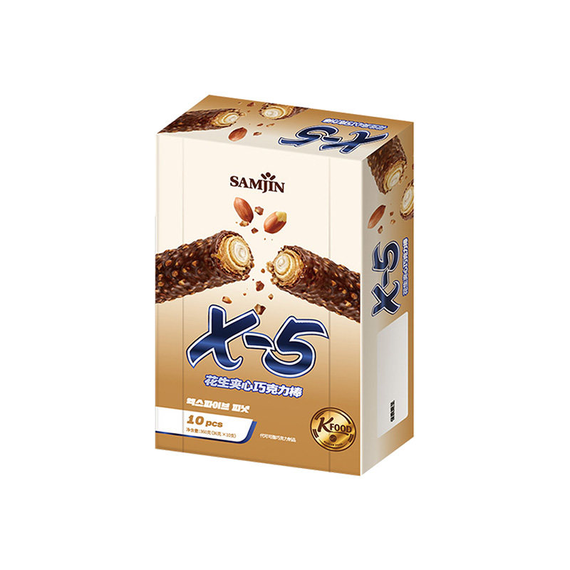 韩国进口X5花生巧克力棒X-5能量棒三进运动零食坚果（代可可脂）