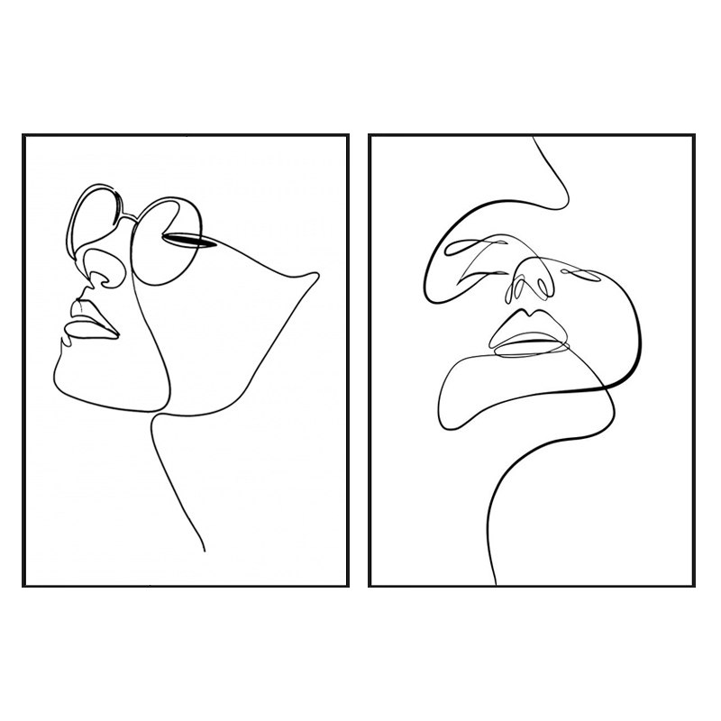 黑白创意抽象线条极简主义装饰画