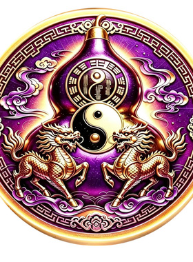 师傅推荐紫金双麒麟葫芦门对门贴