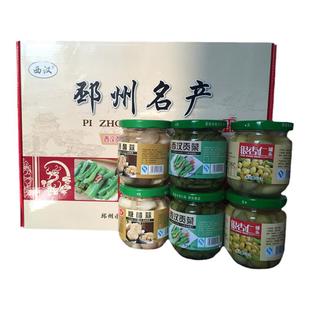 邳州土特产糖醋大蒜银杏白果仁罐头西汉贡菜苔干180克*6瓶礼盒装