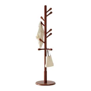 三梦全实木挂衣架落地卧室家用衣帽架榉木包架房间挂衣服的架子