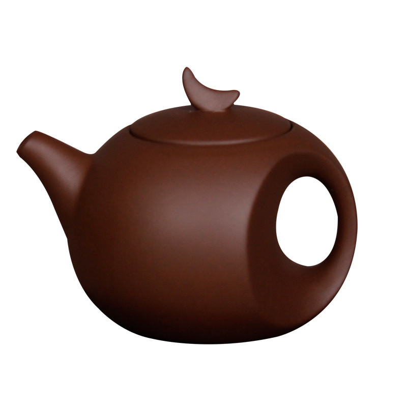 宜兴原矿手工月亮小号朱泥冲茶壶