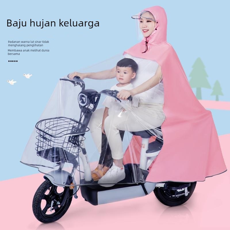 母子亲子雨衣电动车电瓶透明全身防暴雨儿童新款摩托骑行专用雨披