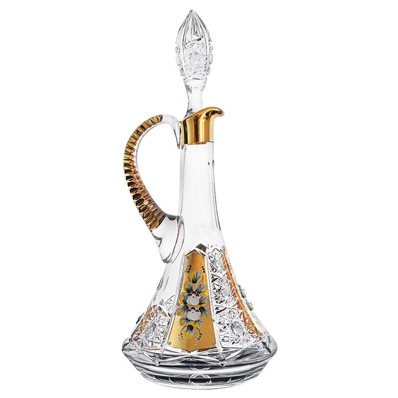 复古刻花手工描金珐琅红酒酒具套