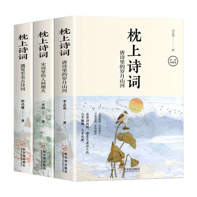枕上诗词系列全套3册正版 枕上诗书唐诗里的岁月山河+宋词里的烟火人间+遇见至美古诗词枕上诗书一诗一词一故事中中国诗词大会经典