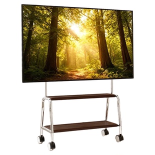 电视机落地支架可移动立式不锈钢带轮推车客厅55/65/75寸通用挂架