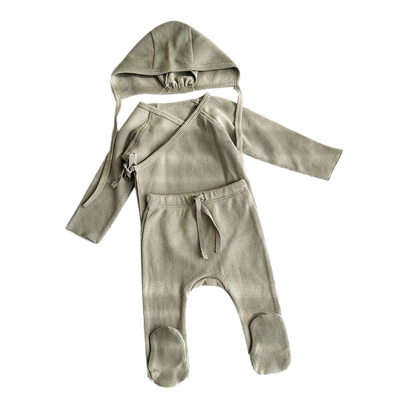 Lttle家现货 美国quincy mae FW26新生儿上衣长裤帽子套装