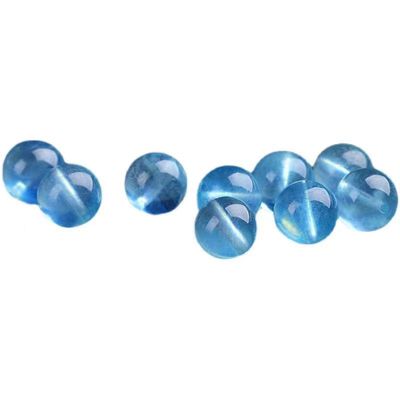 天然高冰透海蓝宝散珠水晶手链蓝水晶珠子多宝手串配珠diy配件