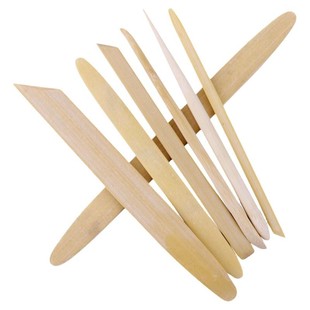 竹制刮刀泥塑7件工艺修坯刀拉坯套圆头竹片佛像雕塑雕刻陶艺工具