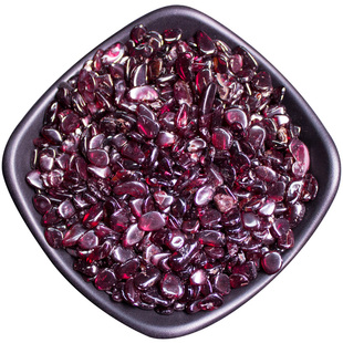 天然酒红色石榴石碎石紫牙乌石榴石原石水晶裸石供曼扎宝石造景石