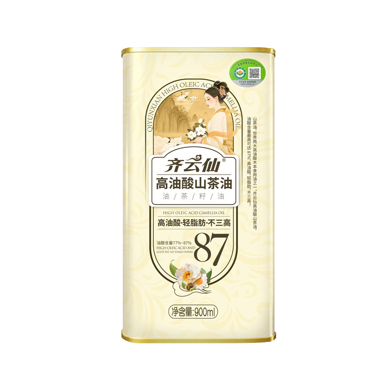 齐云仙高油酸山茶油900ML有机