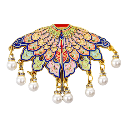 绣花蝶纹云肩金属冰箱贴 北京南京上海苏州西安馆故宫博物院文创