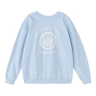 【质感学院系列】笛莎2026春新款青少年圆领印花前后双面穿卫衣女