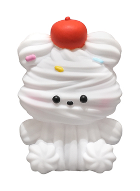 奶油线条小狗装饰蛋糕摆件