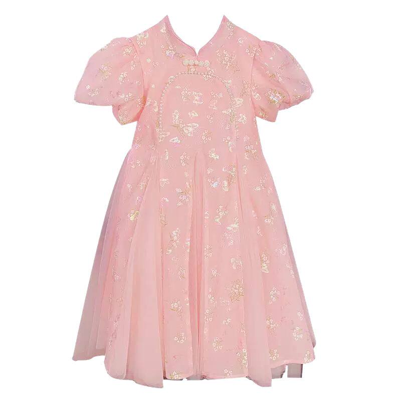 女童汉服夏季短袖旗袍裙2025新款儿童中式古装夏装女孩公主连衣裙