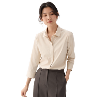 宿·色春夏新款通勤工作衬衫上衣女娃娃领公务员面试衬衣职业穿搭