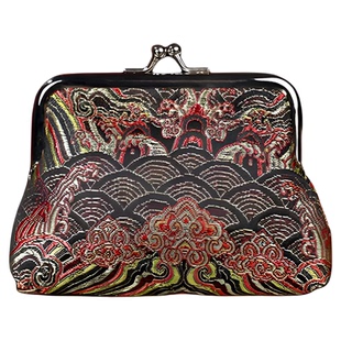 出国商务送老外织锦零钱包丝绸刺绣钱包中国风特色外事小礼品