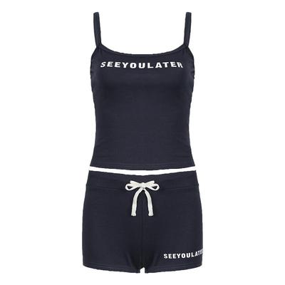 字母印花修身显瘦吊带