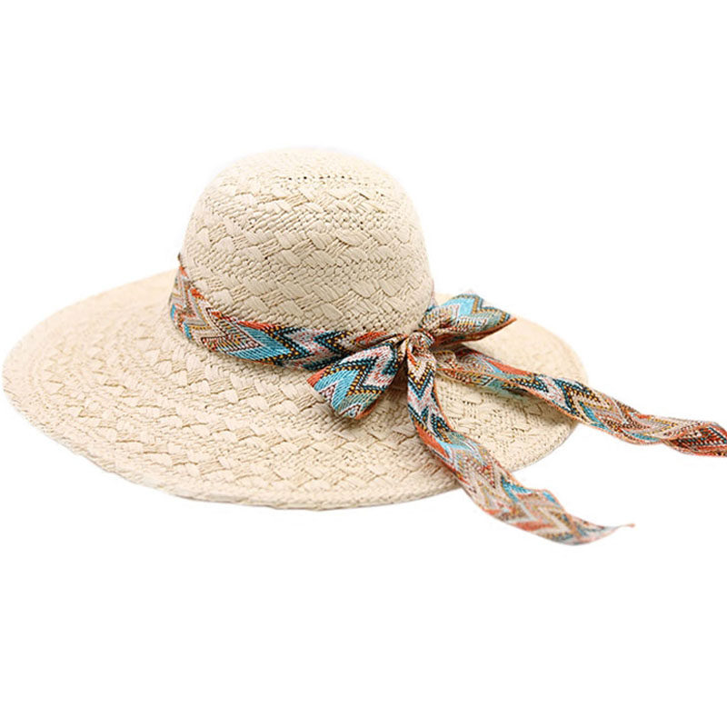 宽檐大帽檐遮阳草帽女夏小清新海边沙滩度假帽折叠波西米亚风帽子