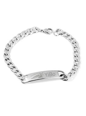 周九良同款钛钢创意定制刻字手链