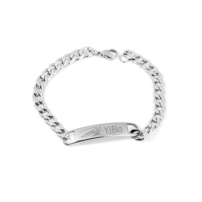周九良同款钛钢创意定制刻字手链