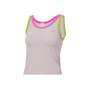 JSC撞色无缝运动背心无袖健身T恤吸湿排汗网球服女跑步瑜伽上衣夏