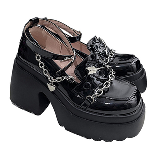 superpink【锁爱之恋】原创亚文化鞋子厚底甜酷朋克y2k皮鞋女LO鞋