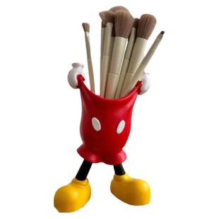 米奇童趣创意可爱提裤子卡通笔筒送老师ins小红书同款化妆刷收纳桶学生高颜值动漫办公室桌面多功能笔盒摆件