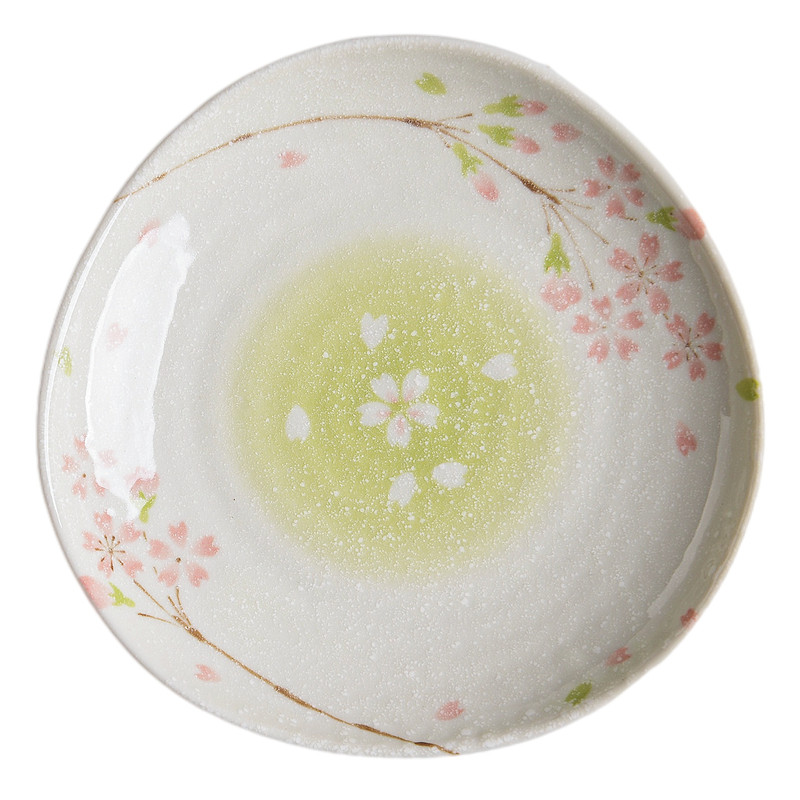 进口美浓烧 樱花树餐具套装 陶瓷米饭碗汤碗小碟菜盘乔迁新居礼物