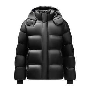 鸭鸭羽绒服女2025年冬季中长款连帽高充绒量鹅绒男羽绒服专柜同款