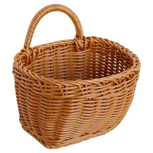 仿藤编姜蒜厨房壁挂收纳篮生姜大蒜竹编篮小家用手工编织篮子