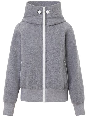 【羊毛填充】LANCY/朗姿26冬新款休闲连帽厚外套简约高级感棉服女