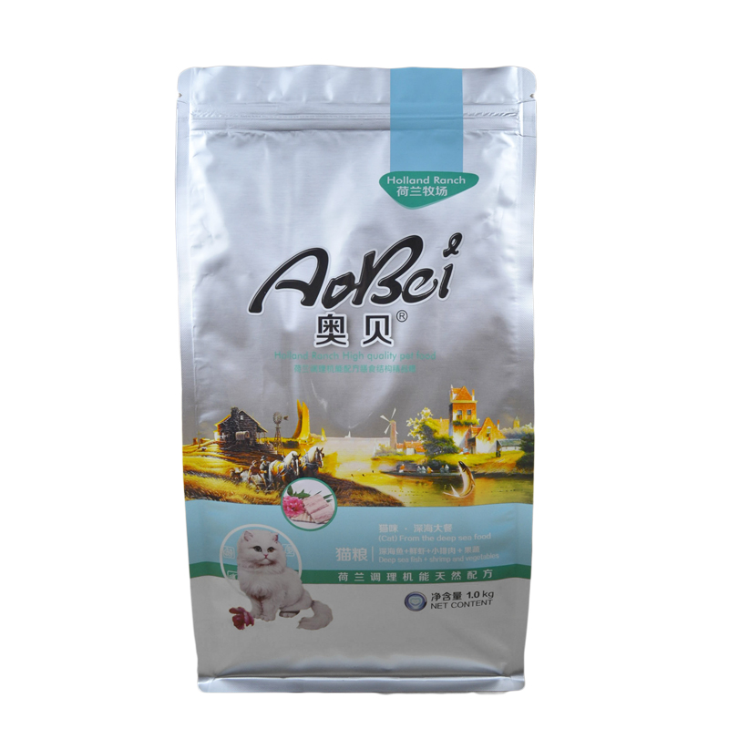 奧貝貓糧1kg深海大餐魚味牛肉味2斤全價全齡段成幼貓藍貓通用型