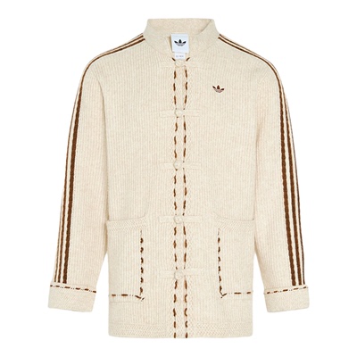 阿迪达斯三叶草男女同款2026春季针织宽松开衫外套 KR5065 KR5064