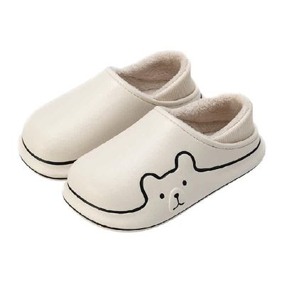 利达妮防水防滑棉拖鞋情侣外穿冬