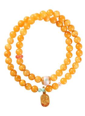 新品【收藏级】老矿料金绞蜜鸡油蜜蜡琥珀绿松手串轻奢水晶手链