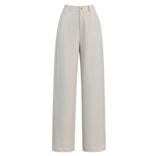 阔腿裤女春款直筒裤2026新款休闲裤高腰宽松春季米白色裤子西装裤