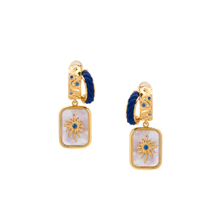 【新年礼物】oups珊瑚岛幻境耳环法式复古贝母耳环s925银耳饰原创