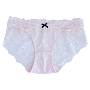 少女蕾丝内裤女低腰性感无痕透气冰丝三角短裤纯棉抑菌抗菌裆白色