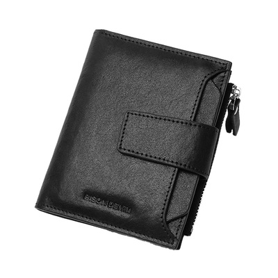 美洲野牛男士零钱包卡包二合一皮