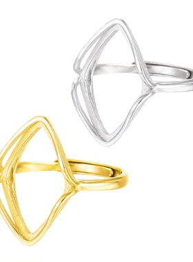 简约菱形戒指空托男镶嵌空托配件