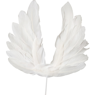 天使大翅膀羽毛铁丝爱心蛋糕装饰摆件网红羽毛条蛋糕插牌插旗插件