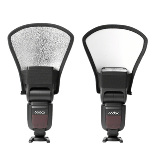 神牛机顶闪光灯反光铲 V1/AD100/AD200 pro二代热靴灯摄影反光板 单反相机补光板 银白双面摄影附件