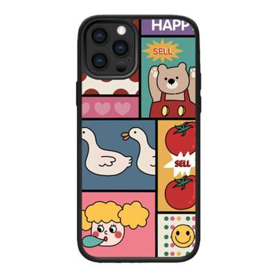 卡通拼贴画可爱iPhone16苹果硅胶