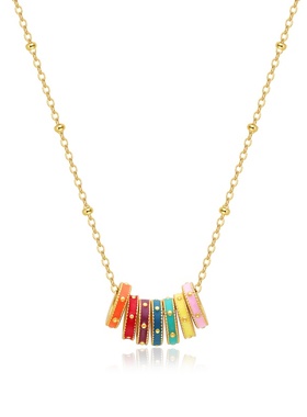 LADYB七彩冷珐琅彩色百搭项链